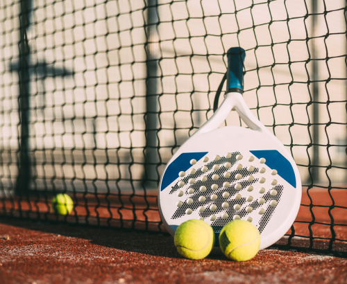 padel-blade-racket-resting-nett